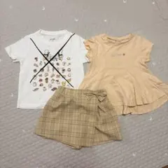 プティマイン　100 Tシャツ　キュロット　カットソー ショートパンツ