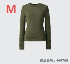 ユニクロC　極暖ヒートテックカシミヤブレンドクルーネックT　オリーブ　M