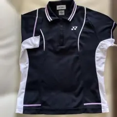YONEX メッシュポロシャツ Lサイズ ブラック/ホワイト/ピンク　レディース