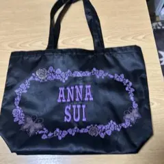 ANNA SUI 黒 トートバッグ 花柄