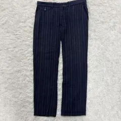 ラルフローレン　スラックス　麻　ピンストライプ　サイドアジャスター　ヴィンテージ