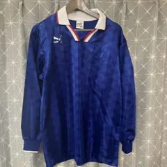 Puma サッカーシャツ 青 長袖　90s サイズO ヒットユニオン Puma サッカーシャツ 青 長袖 90s サイズO ヒットユニオン - メルカリ