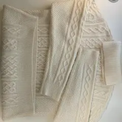 BEAMS アイボリー ケーブルニットセーター M