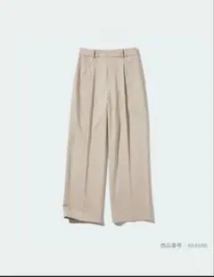 ユニクロ タックワイドパンツ 221-464886　M 31ベージュ