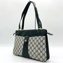 【GUCCI】ショルダーバッグ　GGスプリーム　ゴールド金具　ネイビー