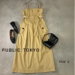 PUBLIC TOKYO ベルト付きキャミワンピース ベージュ ロング M相当のサムネイル