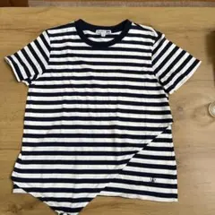 JW ANDERSON ネイビー/ホワイト ストライプ Tシャツ Mユニクロ