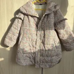 花柄　フード付き　中綿コート 110 アウター