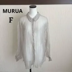 ムルーア MURUA シアーシャツ ブラウス　グレー フリーサイズ F 長袖のサムネイル