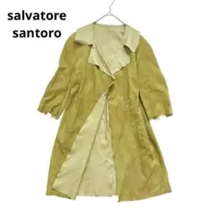 サルバトーレサントロ　コート　羊革　レザー　イタリア製　本革　薄手　若草色