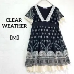 CLEAR WEATHER 【M】半袖ひざ丈ワンピース チュニック　フリルのサムネイル