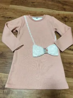 ピンク　ワンピース 長袖 120 リボン