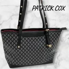 PATRICKCOX パトリックコックス トートバッグ 総柄 PVC ブラック