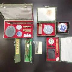 骨董品】超レア☆文房四宝 硯箱 書道セット 筆 硯 墨 伝統工芸 - メルカリ