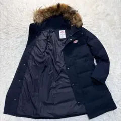 ダントン ラクーンファー付き　ダウンコート　S ネイビー　ロング　美品