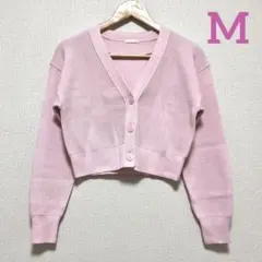 ウォッシャブルクロップドカーディガン　ジーユー　GU　ピンク　カーディガン　美品