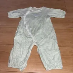 赤ちゃん本舗　50〜60センチ　ロンパース　綿100% パステルグリーン×白