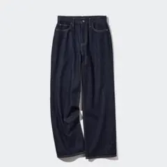 UNIQLO ワイドストレートジーンズ ネイビー 22