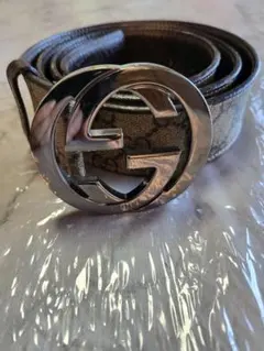 GUCCI ベルト インターロッキング GGスプリーム グッチシマ ブロンズ