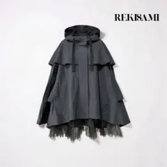 REKISAMI レキサミ フード付きコート チュール切替 ケープ風 羽織 2026年最新】rekisami コートの人気アイテム - メルカリ