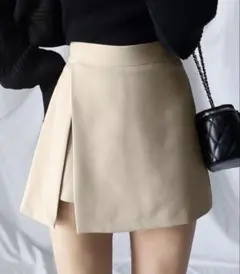 me+em select ハイウエストレイヤード ミニスカパン