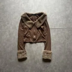 archive grunge fur drivers jacket brown