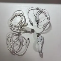 USB充電ケーブル 4本セット ホワイトマイクロusb