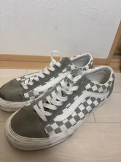 フム様専用Vans チェック柄スニーカー グレー/ホワイト