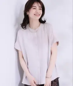 大人の抜け感をプラスする バンドカラーシャツ