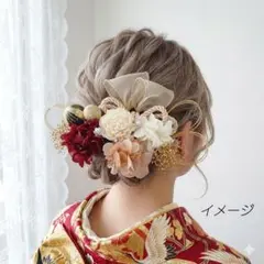 髪飾り【6508】ドライフラワー　結婚式　成人式　卒業式　七五三　前撮　振袖　袴