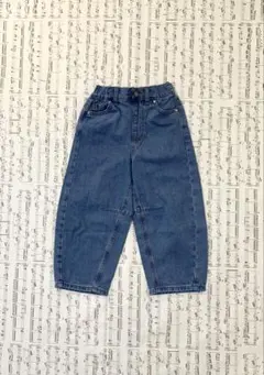 GU girls バレルレッグジーンズ　ラインストーン　63ブルー　110