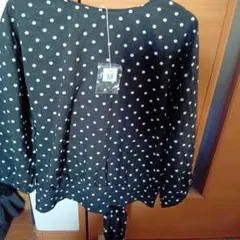 水玉模様ブラウス 綿 M