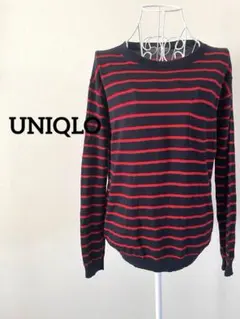 【UNIQLO】ユニクロ ボーダーニット セーター M クルーネック ポケット