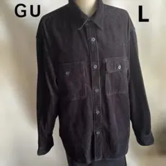 GU ジーユー コーデュロイシャツ【L】ブラック長袖シャツ 綿