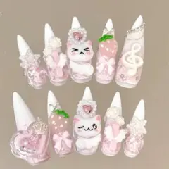現品‪‪】ゴテゴテ姫系ネイルチップ ピンク 量産型 地雷系 - メルカリ‬‬