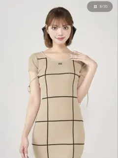 ダーリッチバックオープンステッチニットミニワンピース