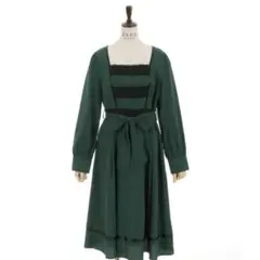 axes femme クラシカル ワンピース 緑