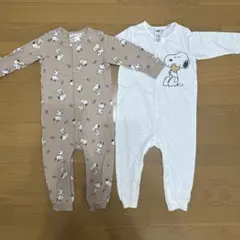 H&M スヌーピー ロンパース 80 2枚セット 未使用＆1回着用
