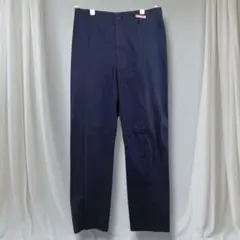 レキップ ストレートパンツ ネイビー 無地 綿混 Mサイズ きれいめカジュアル