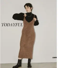 TODAYFUL【未使用に近い】Camisole Mix Knit Dress