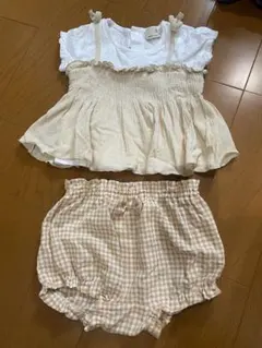 petit main トップス　かぼちゃパンツ