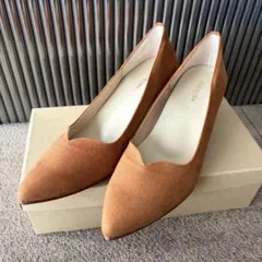 【未使用品】velikoko パンプス　キャメル　25cm（ヒール5cm）