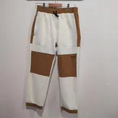 【新品未使用】フリース ジョガーパンツ ホワイト/ブラウン　サイズS