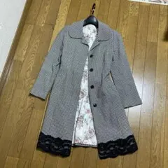 レストローズチェック柄ロングコート