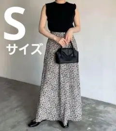 nairo 花柄ロングスカート フラワーフレアスカート スカート ナイロ S