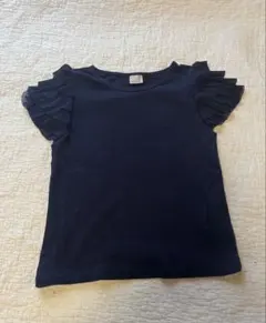 petit main フリル袖 Tシャツ ネイビー 110cmのサムネイル