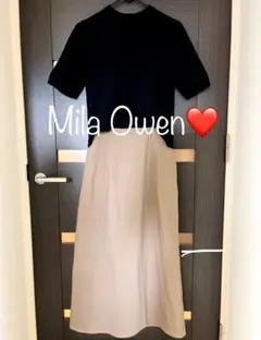 Mila Owen ミラ オーウェン 半袖ニット　ドッキング　ワンピース