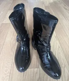 新品】DIANA レインブーツ　雨靴　長靴　ショートブーツ　エナメル