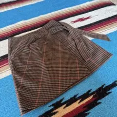 EMODA ブラウン　チェックミニスカートのサムネイル
