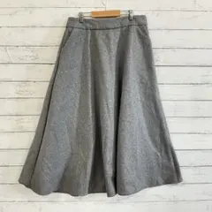 SHEIN グレー無地フレアスカート L 体型カバー Aライン 上品美シルエット